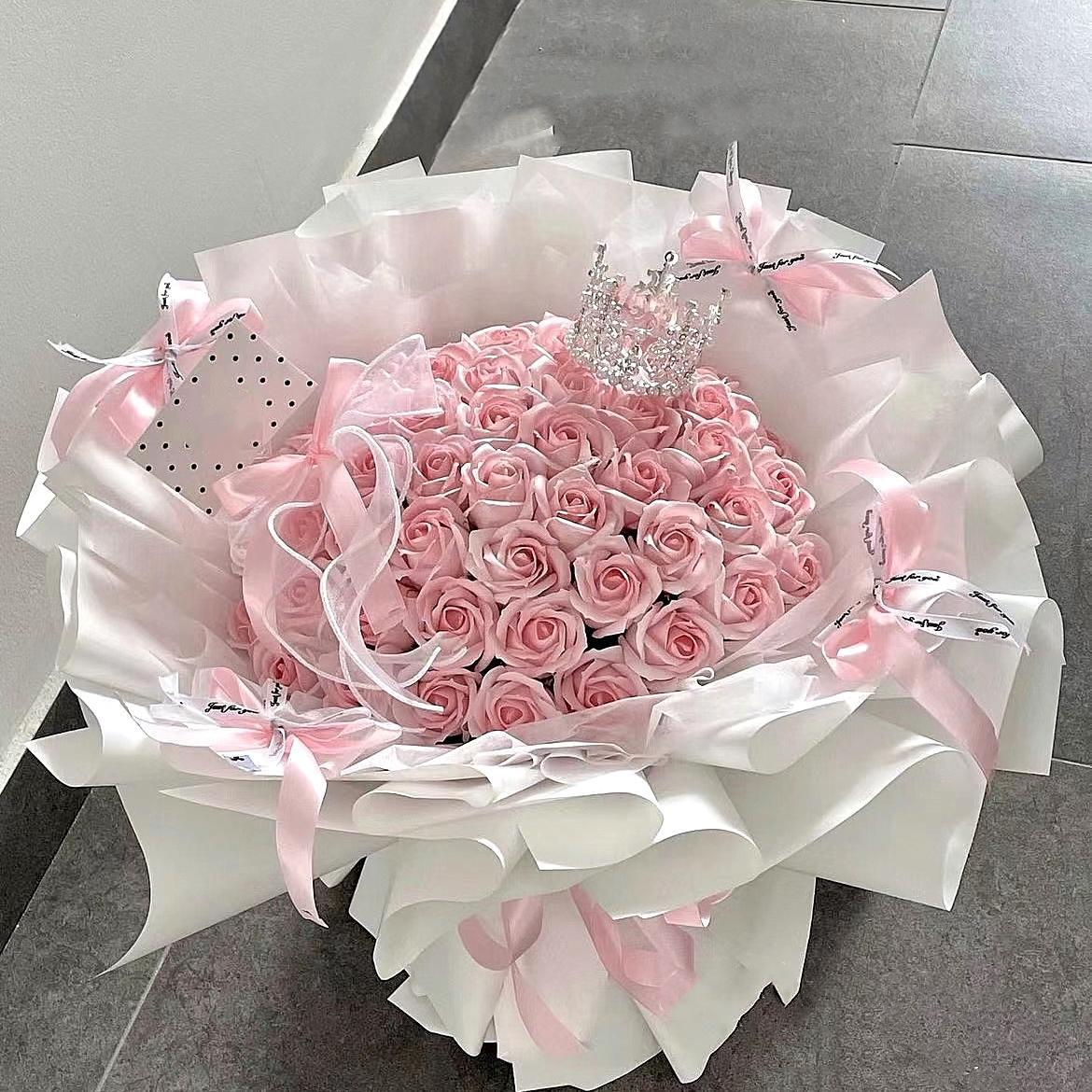 卒業シーズン贈り物 【急速出荷】プリザーブドフラワー高級バラの花束ガールフレンドや親友への美しい中国のバレンタインデーギフト模擬ソープフラワーの誕生日プレゼント2つの方がお得です