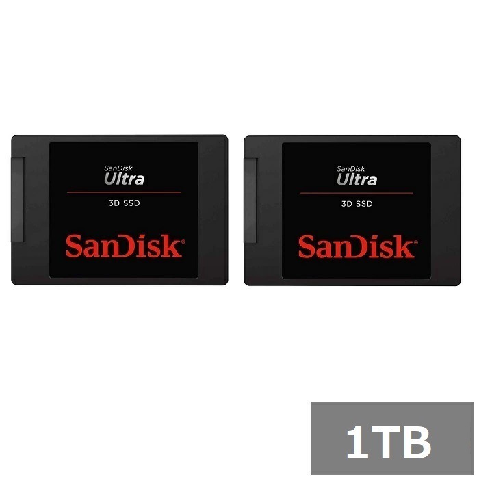 【2セット】 サンディスク SSD ULTRA 1TB SDSSDH3-1T00-G26 Sandisk SATA 2.5インチ パソコン ノートパソコン デスクトップ 並行輸入品