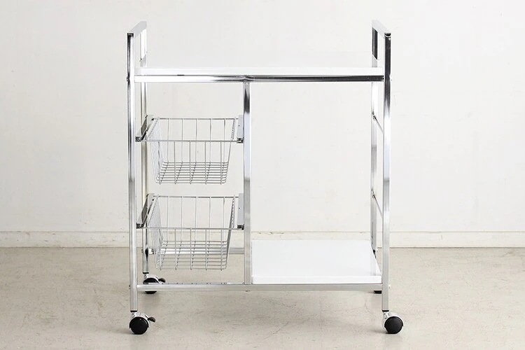 ワゴン キッチンワゴン 高級感 おしゃれ クロムメッキ キャスター付き キャスター付きワゴン スリム スリムワゴン スチールワゴン キッチンラック 収納ワゴン