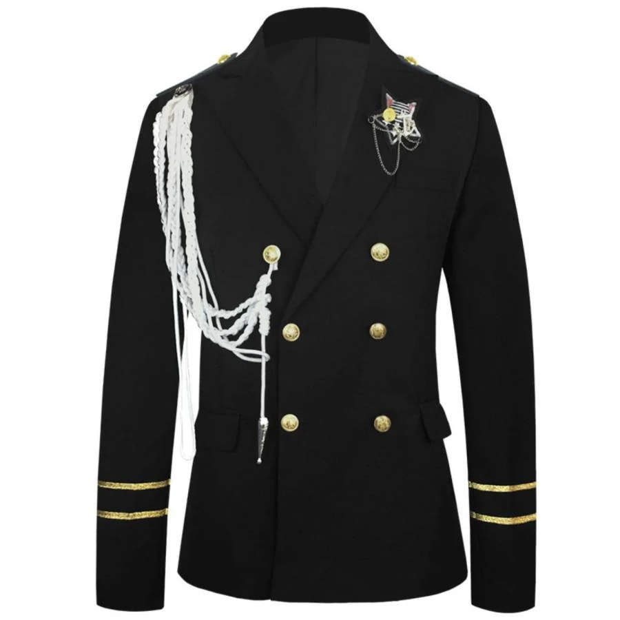 値下げ ステージ 衣装 メンズ スーツ ジャケット ブレザー パイロット 飛行士 キャプテン ユニフォーム 舞台衣装 コスプレスーツ ボタン ワッペン付き 結婚式 コ