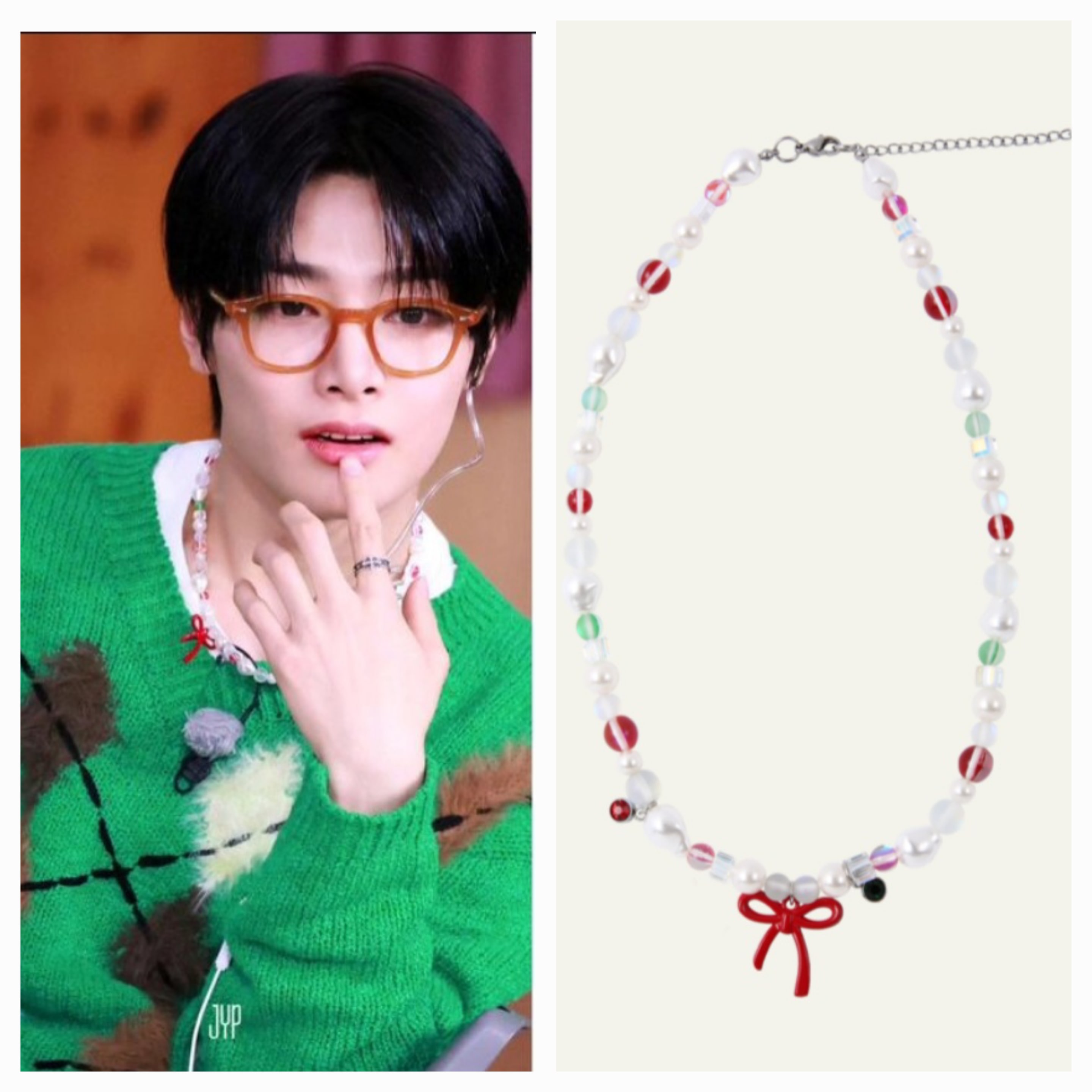Reinsein/Stray kids I.N wear/red ribbon Christmas