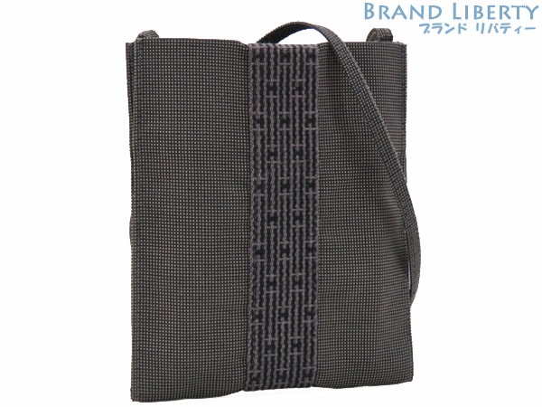 新品同様エルメスエールラインポシェット斜め掛けショルダーバッグフラットメッセンジャーバッグサコッシュグレー