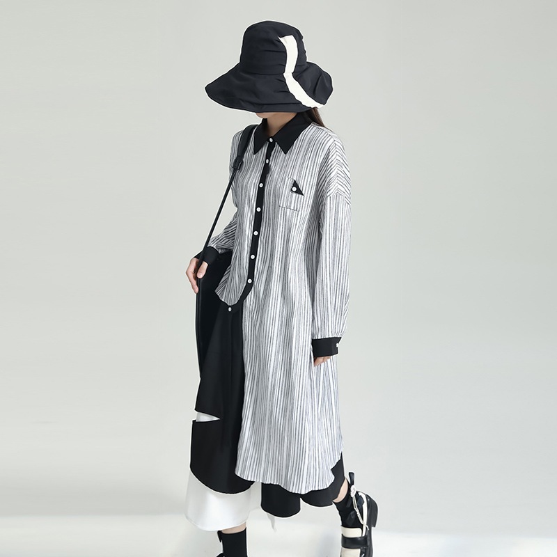 【Gorge.Fashion】 ロングブラウス 不規則 レディース シャツ パーティードレス【高級サテン生地】透け感の綺麗なレース袖 パーティドレス 成人式 二次会 ドレス 結婚式 ワンピース27