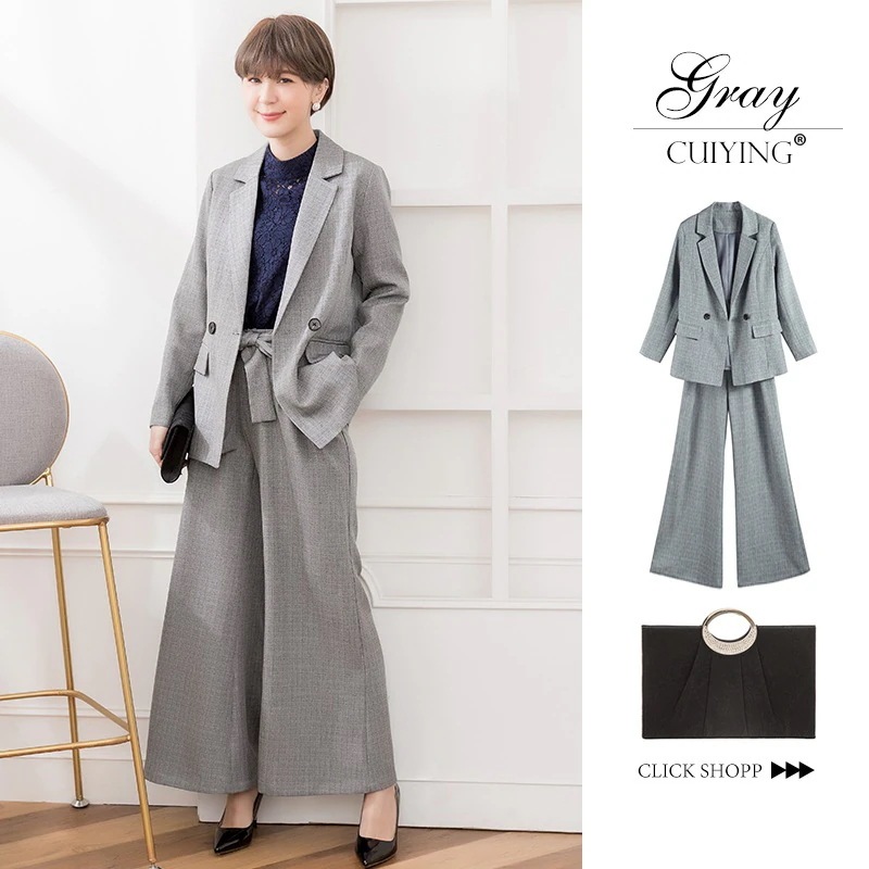 【3日で出荷】【CY.上品】 通勤 スーツセット ワイドパンツ ママスーツ スーツ セットアップ スーツセット 卒業式 入学式 入園式 セットアップ フォーマル