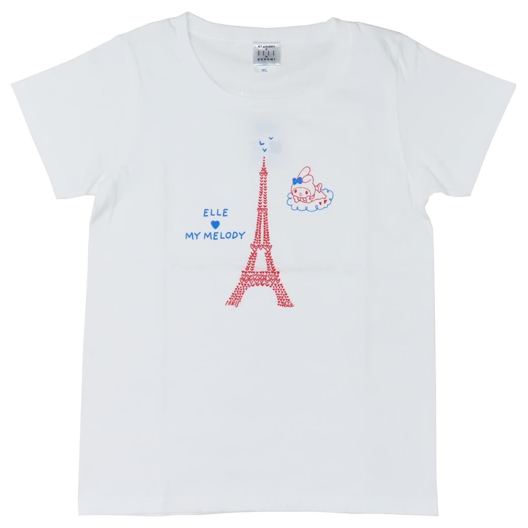 マイメロディxELLE Tシャツ レディースT-SHIRTS WLサイズ タワー ホワイト
