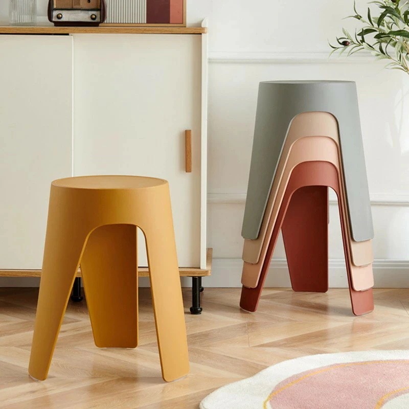 【2026 売れ中】まとめ買いお得セール早く買いに来てアームレス 円形 完成品 チェアー ホワイト ダイニング 背もたれなし チェア 丸型 4脚セット スツール おしゃれ イス 椅子 スタッキング コ