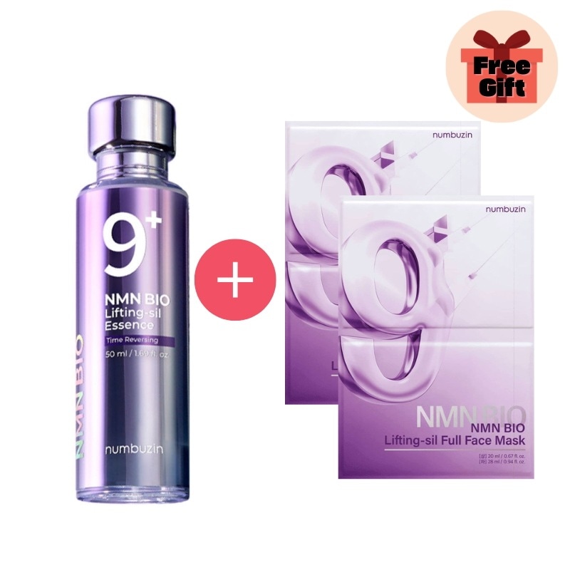 9番 NMN バイオ リフティング原液 エッセンス 50ml+リフティング フルフェイスパック2枚/(美容液/パック/弾力/シワ/韓国コスメ)