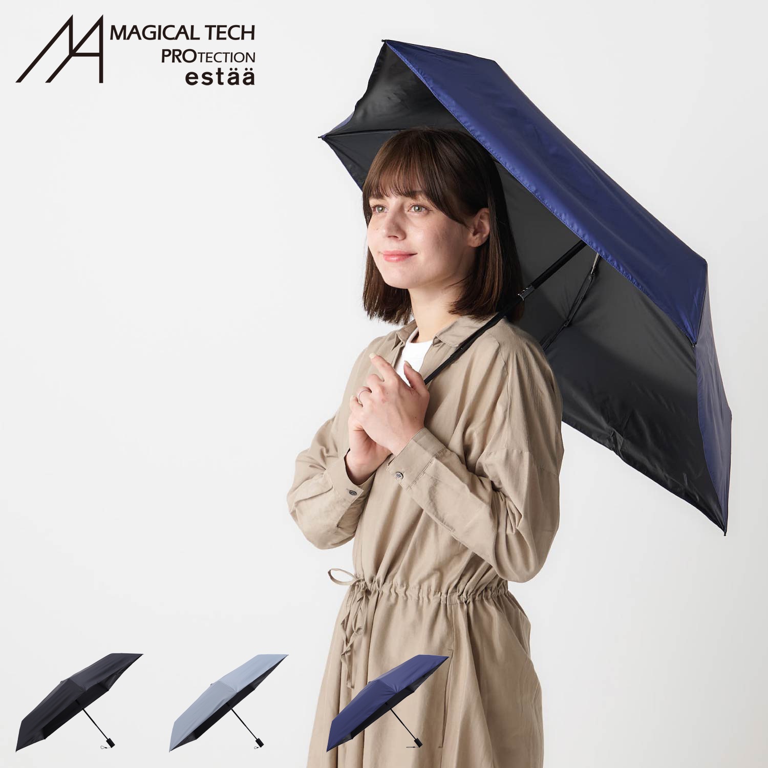 日傘 折りたたみ 完全遮光 晴雨兼用 傘 雨傘 メンズ レディース 50cm 軽量 遮光 UVカット 100% 30211-13