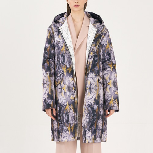 WINTER BLUES UNISEX HOODY PADDING COAT_MUSTARD YELLOW