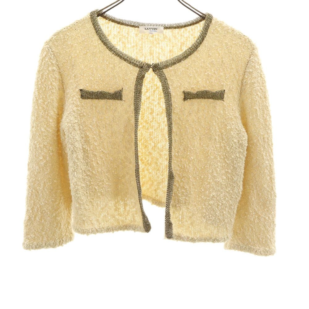 90s 日本製 長袖 ニット カーディガン 38 アイボリー系 オールド ヴィンテージ レディース 5,363円