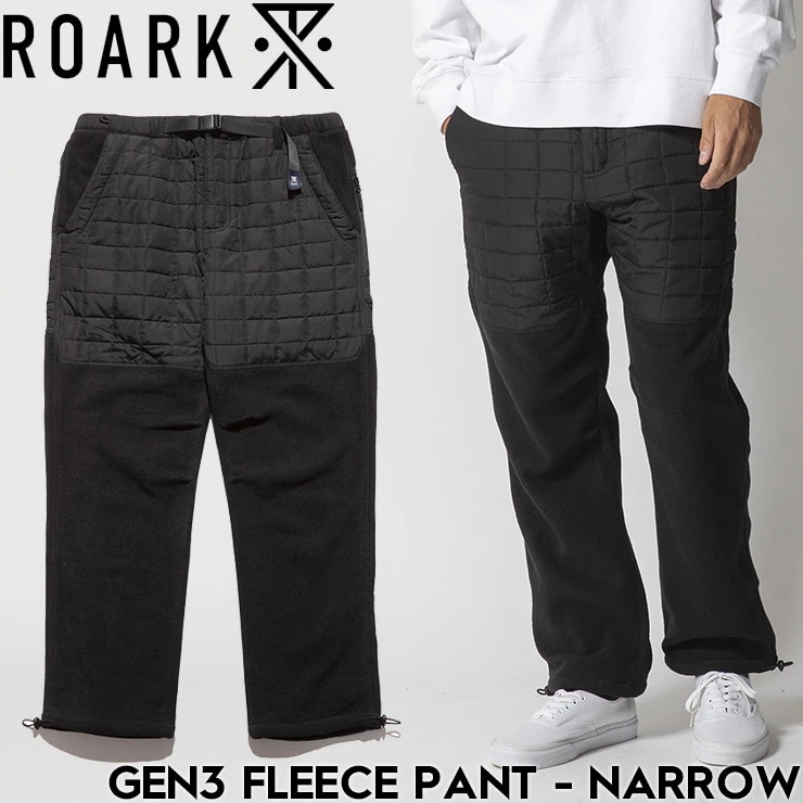フリースパンツ キルティング ROARK ロアーク GEN3 FLEECE PANT NARROW RPJ950-BLK 日本代理店正規品