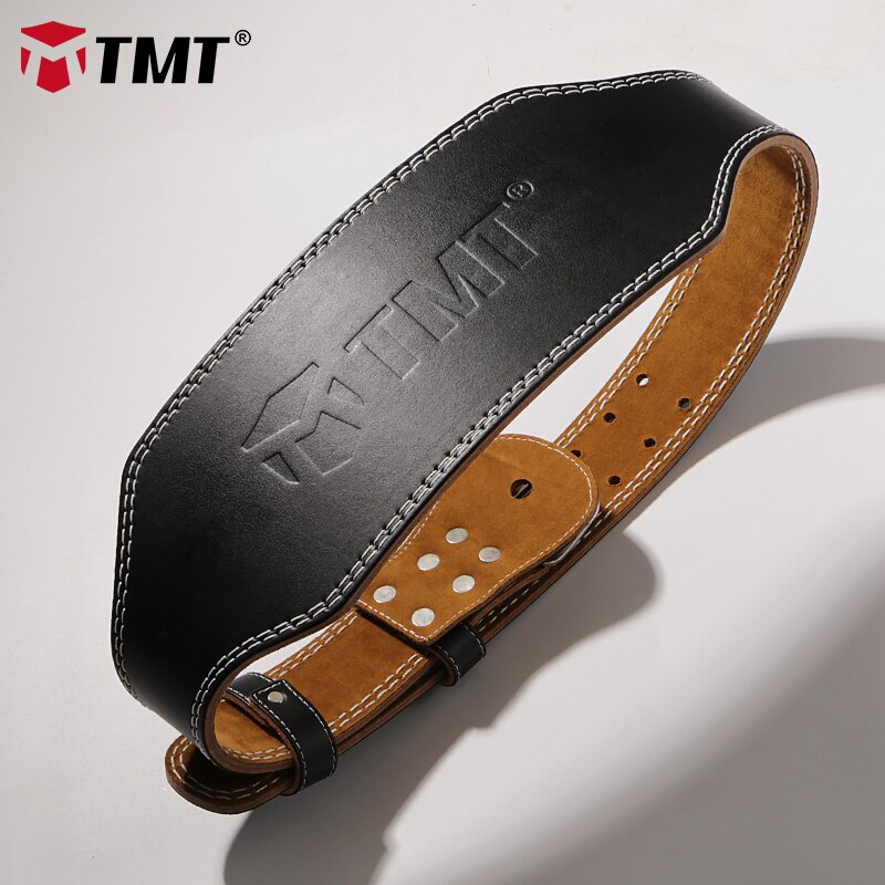 Tmt-本革のウェイトリフティングベルト,ジム用のウエストサポート,フィットネス,パワーリフティング姿勢矯正
