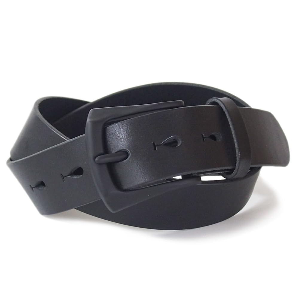 [KOGUMA BELT] ベルト 黒を楽しむ 栃木レザー 日本製 ヌメ革 黒 クロ バックル メンズ レディース 牛革 革 本革 レザー 40mm幅 4.0cm幅 カジュアル フリーサイズ シンプル