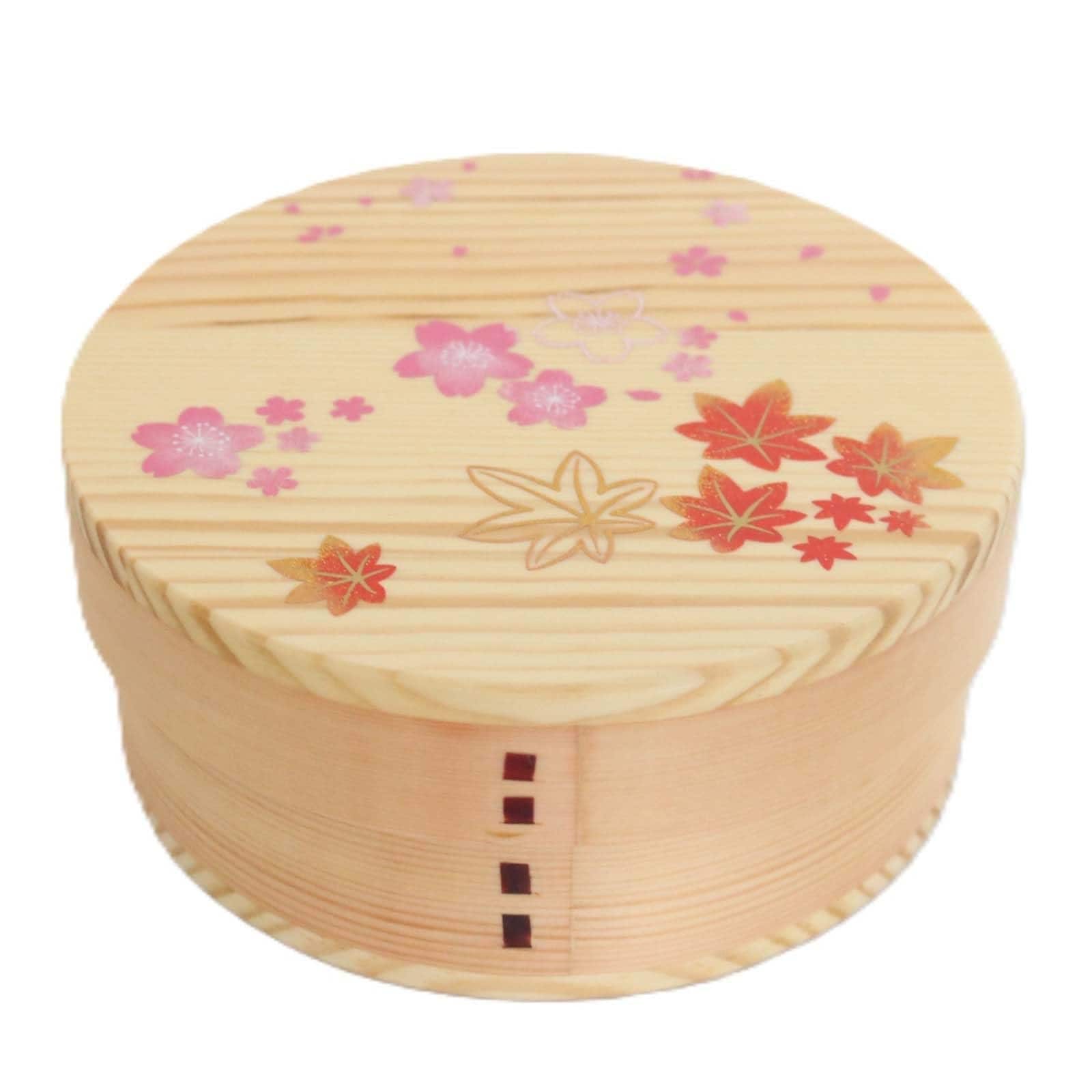 弁当箱 曲げわっぱ弁当箱 春秋 丸型 650ml 約φ14.5×6cm ナチュラル 21W-ASJ