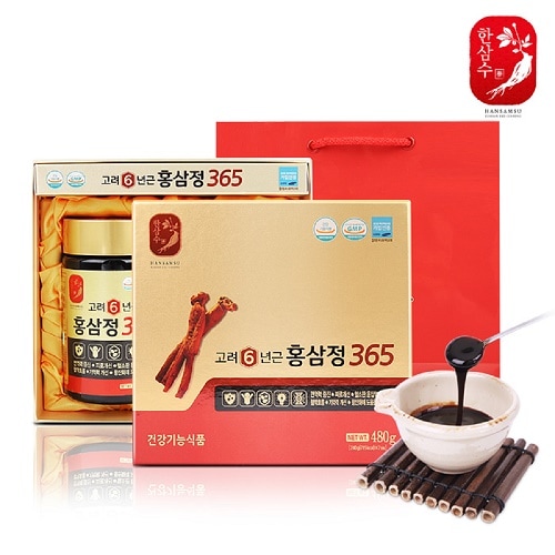 [1+1][漢三水] 高麗6年根紅参錠365 240g [2個]