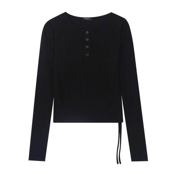 女性ヘンリーネック長袖Tシャツ (B243TS500P)