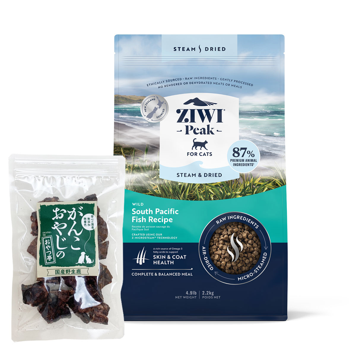 スチーム&ドライ・キャットフード ワイルド サウス・パシフィック・フィッシュ レシピ 2.2kg【国産鹿ラング15g付き】