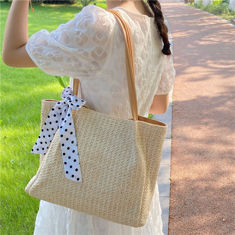 シンプル トートバッグ ズックバッグ ins 手提げバッグ かたかた掛け バッグ 2wayバッグ 編む