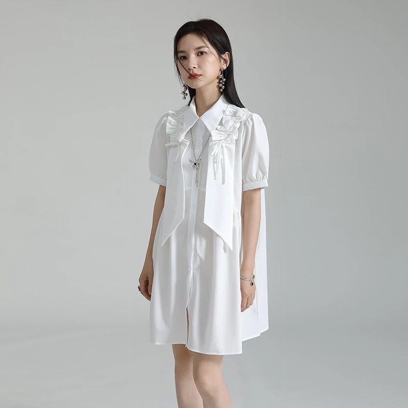 韓国ファッション ワンピース レディース 30代 40代 ゆったりシャツワンピース 着痩せワンピース シャツワンピース