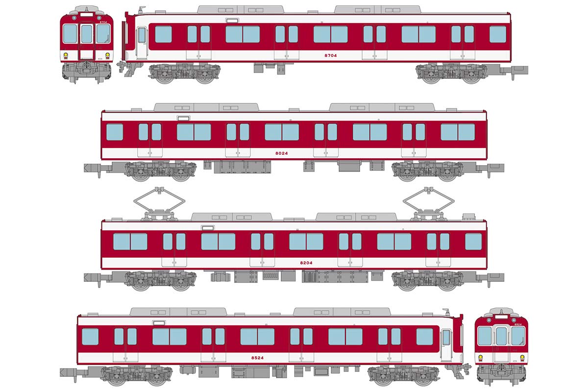 トミーテック (N) 鉄道コレクション 近畿日本鉄道8000系 (初期車・新塗装・裾帯あり) 4両セットA TT テツコレ キンテツ8000ケイ 4R A