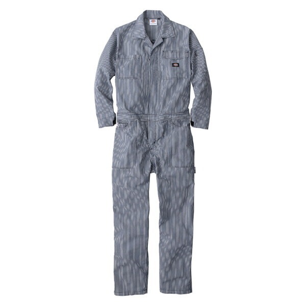 D7106 ネイビー 5L ライト ストレッチ ヒッコリーツナギ