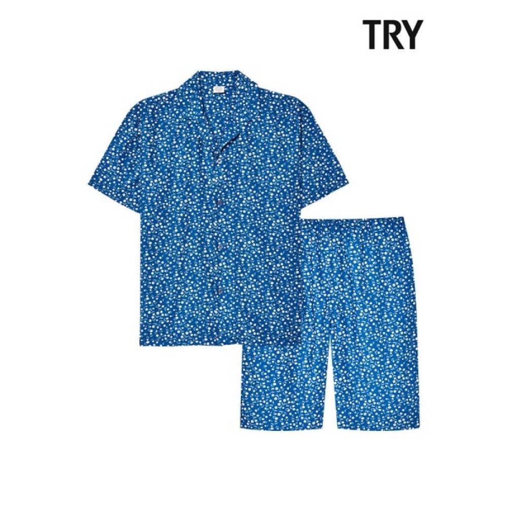 [TRY] メンズ半袖レーヨンパジャマ J18