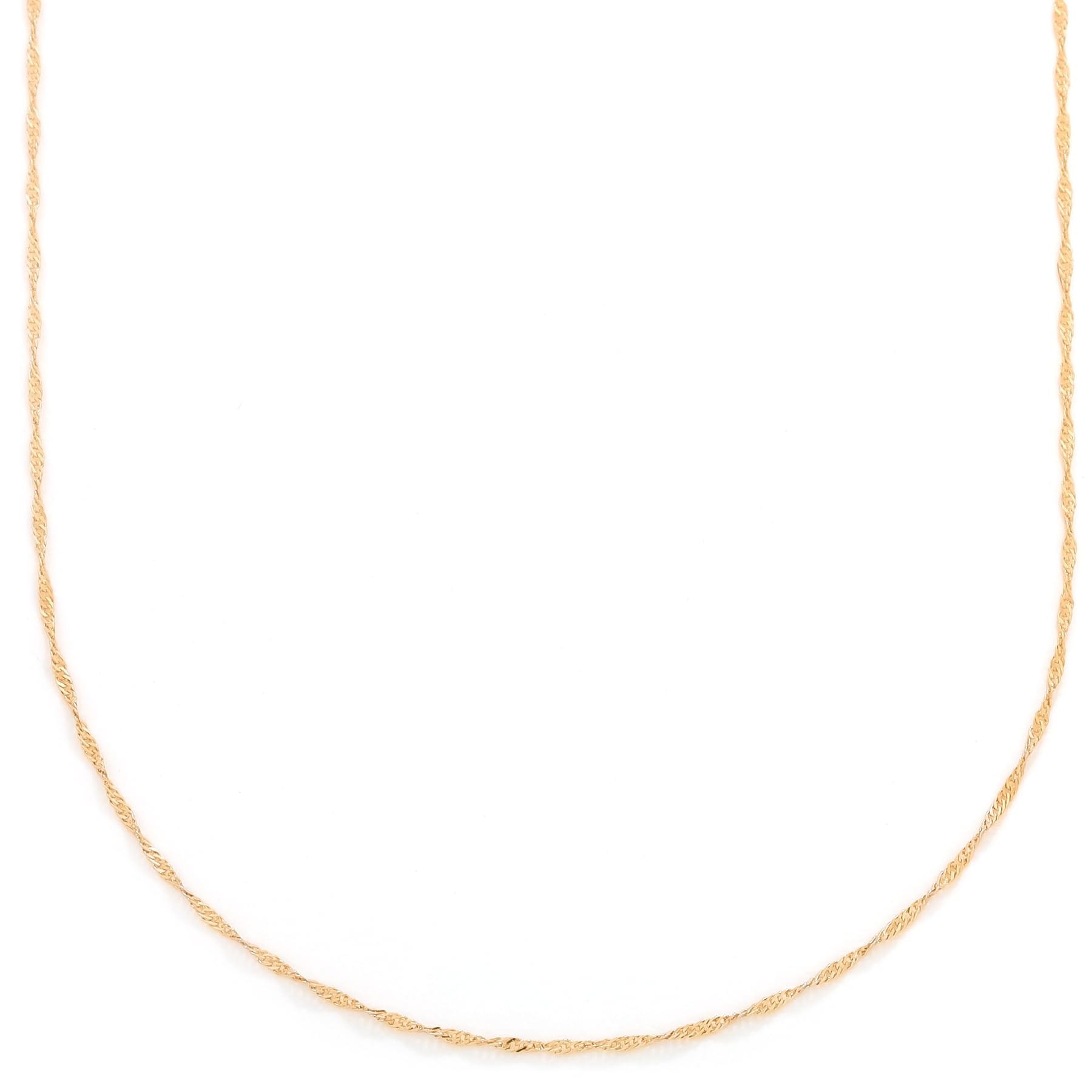 [フェアリーカレット] 18金ネックレス K18 スクリューチェーン 40cm (幅0.9mm 約0.75g)