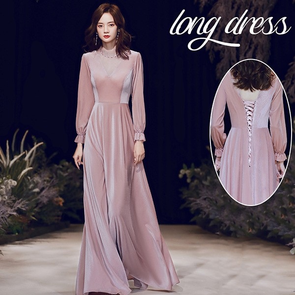 成人式 同窓会 大人 ピアノ 発表会 演奏会 Aライン 結婚式 ステージドレス 二次会 母親 ウエディング 上品 ピンク 20代 30代 40代 パーティードレス ロング 演奏会 小さいサイズ XS