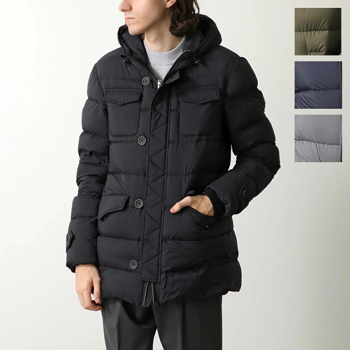 HERNO LEGEND ヘルノ レジェンド ダウンジャケット PI004ULE 12456Z メンズ フード付き 撥水 ナイロン 胸ポケット カラー4色 PI004ULE12456Z9300 56,463円