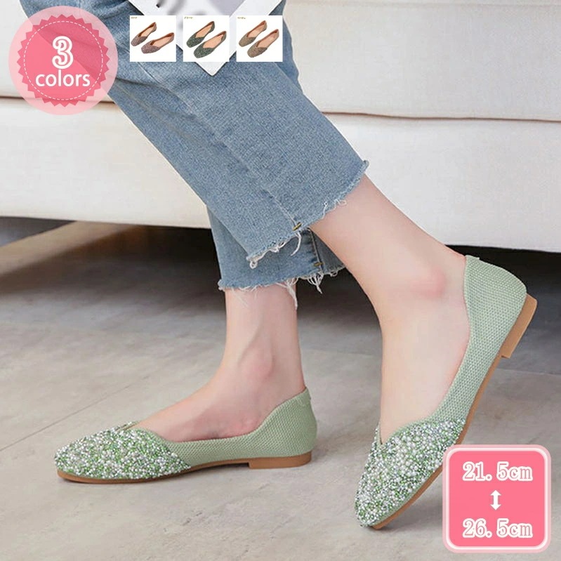 1000円OFFクーポン ビジュー 走れる パンプス ウェディングシューズ ぺたんこ 楽ちん 痛くない 疲れない 履きやすい スクエアトゥ レディース 楽 Vカット フラットパンプス フラットシューズ