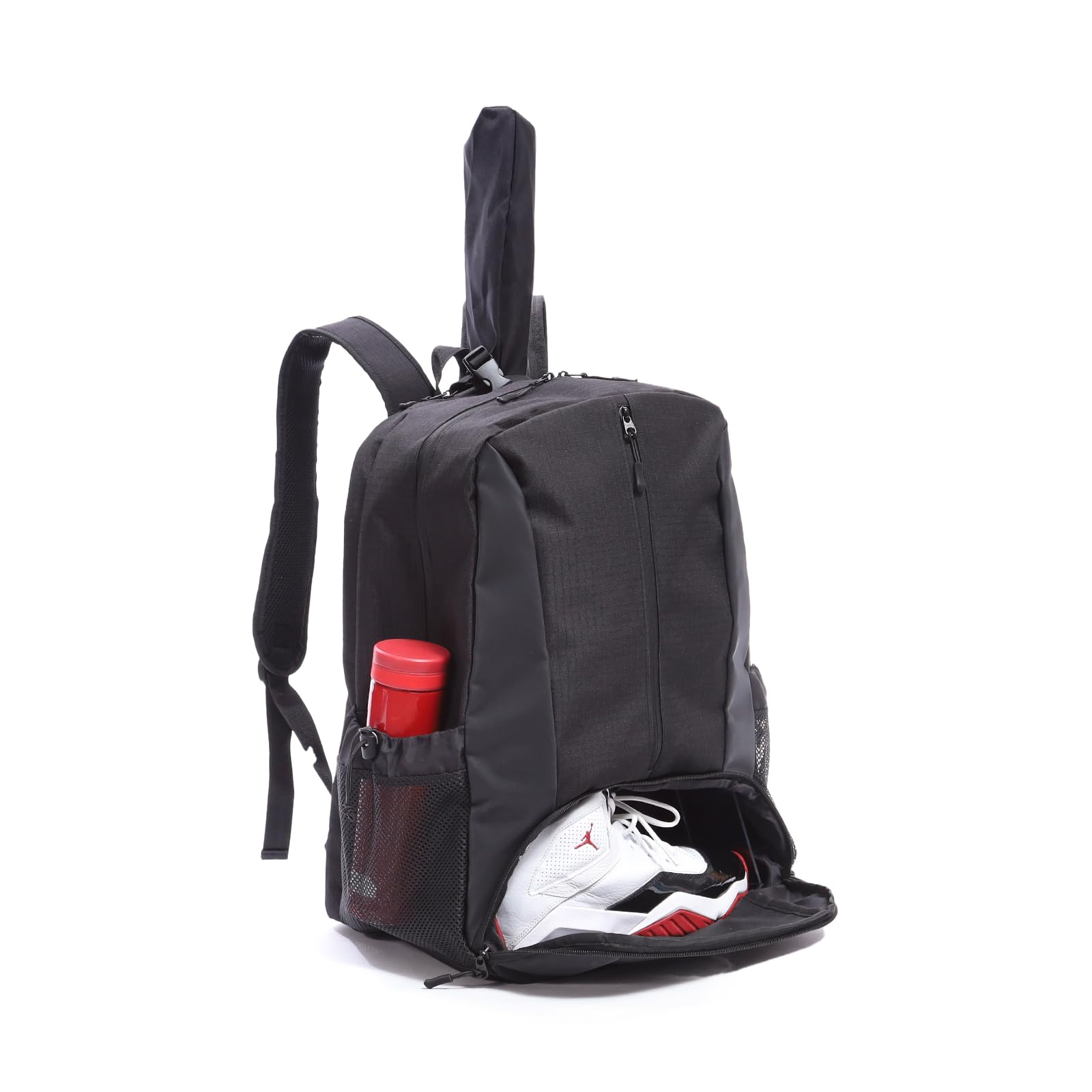 テニスバッグ 2本用 ラケットカバー 付き 靴収納 大容量 ラケットバッグ テニスリュック バドミントン バックパック 2本 収納 ラケバ (ブラック)