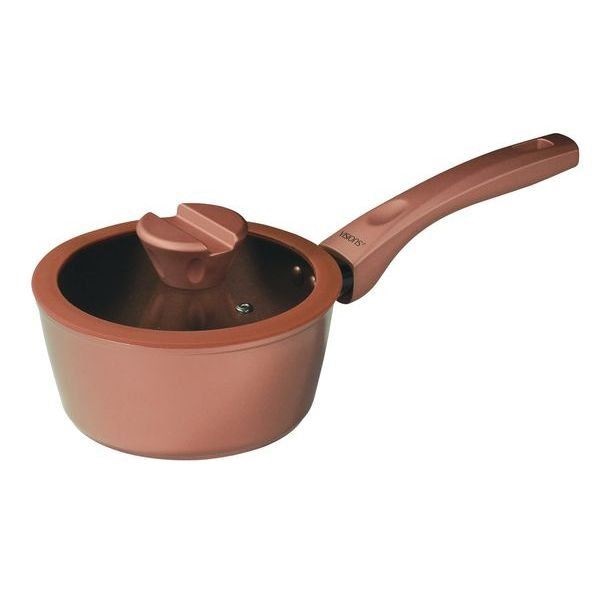 ソースパン 片手鍋 蓋付き IH対応 16cm アルミ製 VISIONS GOLD Coating 金色 ゴールド オール熱源対応