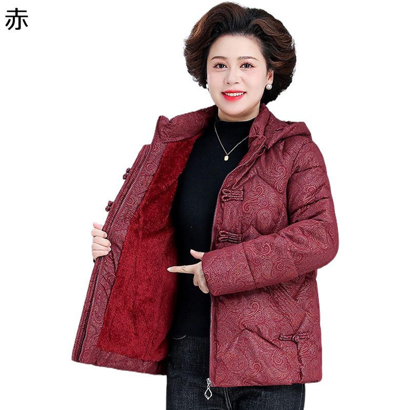 コットンジャケット レディース 花 プリント 中綿ジャケット 裏ボア 上着 ダウンコットンジャケット 長袖 厚い 暖かい 綿服 柔らかい 冬服 耐久 婦人 シニア 50-70代 カジュアル