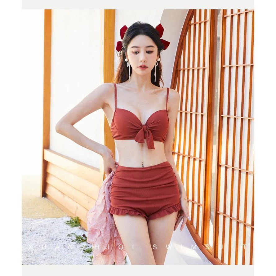 水着露出控えレディース体型カバー3点セットビキニオールインワンショートパンツスカートお洒落キレイかわいいセクシーショーツ韓国風高校生