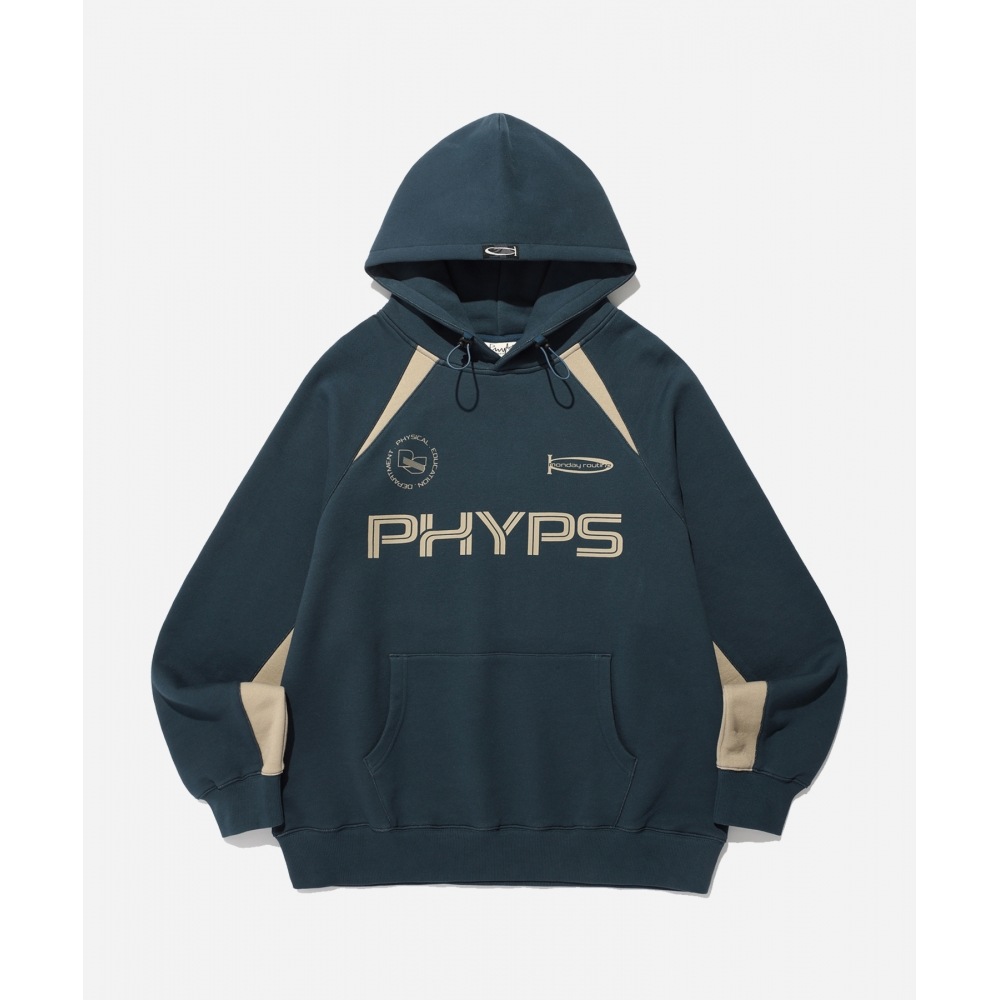 体育科 PHYPS カラーブロックパーカー インディゴブルー 5,373円