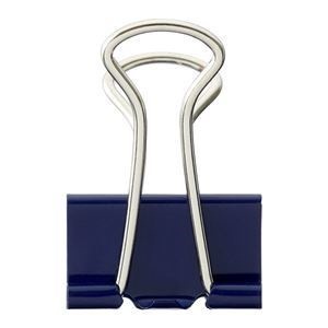 （まとめ）TANOSEE ダブルクリップ 中 口幅25mm ブルー 1箱（10個） [x50セット]