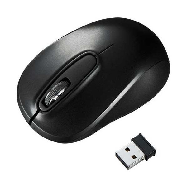 （まとめ）サンワサプライワイヤレスブルーLEDマウス ブラック MA-WBL50BK 1個 [x5]