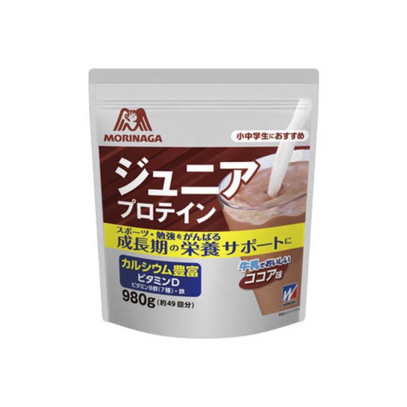 森永製菓　ウィダー ホエイ&ソイプロテイン ジュニアプロテイン【ココア風味/980g49回分】　ジュニアプロテイン ココア風味