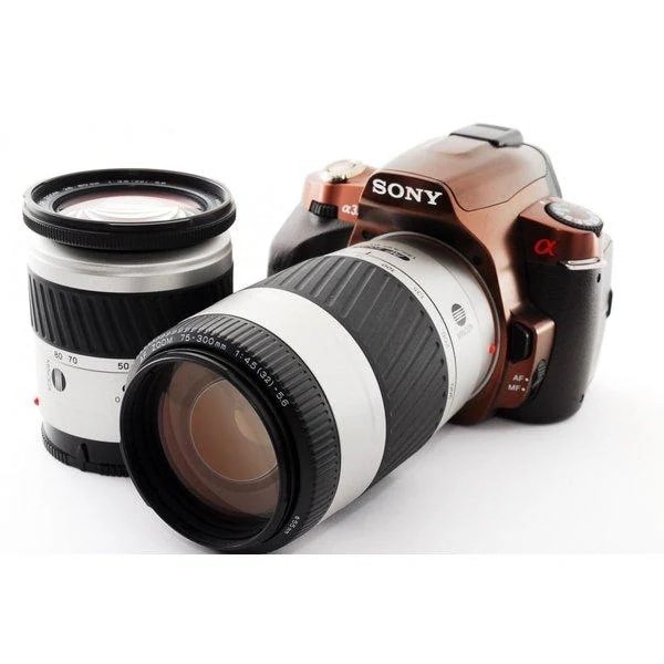 【中古】ソニー SONY α330 希少なブラウン 標準＆超望遠ダブルズームセット 美品 初心者に最適