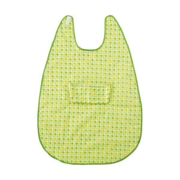 （まとめ）食事用エプロン 大きめ（ポケット付） グリーン P-3434 1枚 [x3セット]