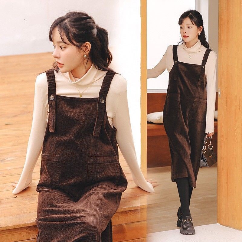 【送料無料】マタニティ あったか コーデュロイ ジャンパースカート ワンピース レディース 5,122円