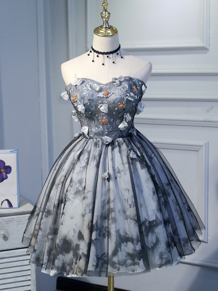 オーダー可バービー風3D花きれいノースリーブミニ丈プリンセス披露宴結婚式誕生日会成人式ビスチェ