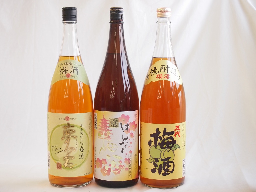 激安店舗 梅酒3本セット(芋焼酎仕込五代梅酒(鹿児島) 国産梅100%夢の実(宮崎) 米焼酎仕込はんなり梅酒( セット -  www.qualitygb.do