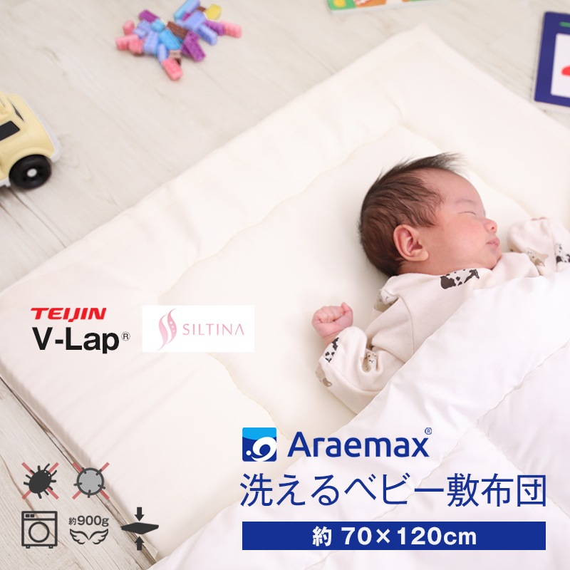 テイジン V-Lap ブイラップ分割式 洗える敷布団ベビーサイズ（70120cm）ベビー布団