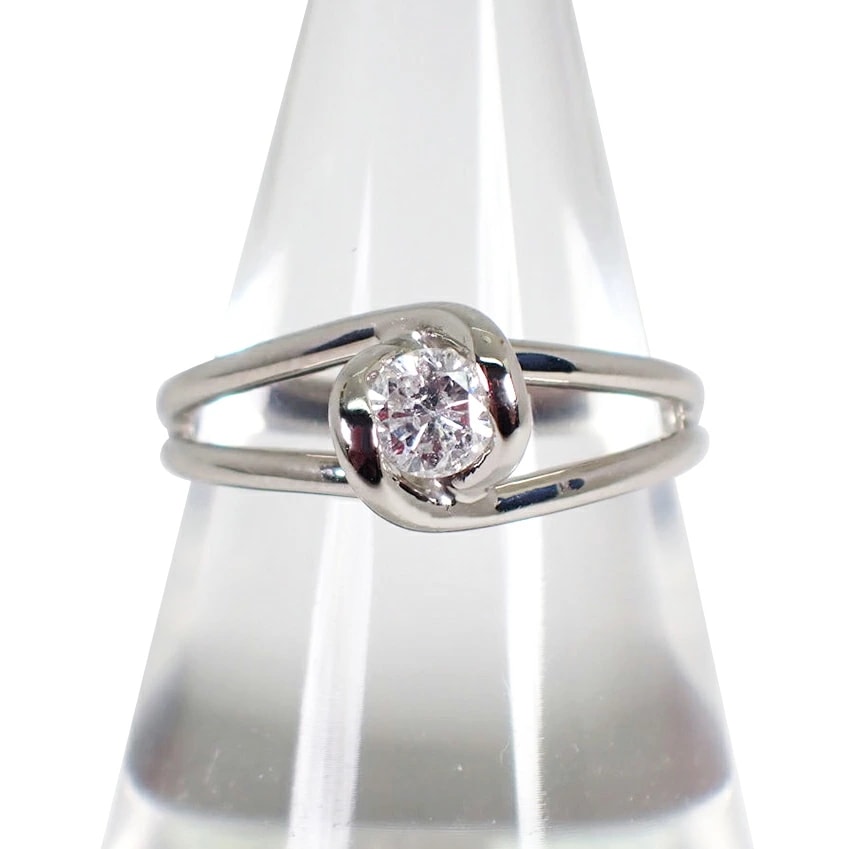 【中古】Pt900 ダイヤモンド/0.32ct リング 13号[g360-46］