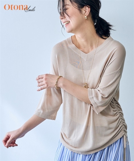 ニット ドロストシアーニットプルオーバー OtonaSMILE