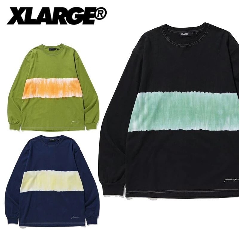 エクストララージ TEE STRIPE TYEDYE L S 長袖Tシャツ ロンT メンズ カットソー トップス