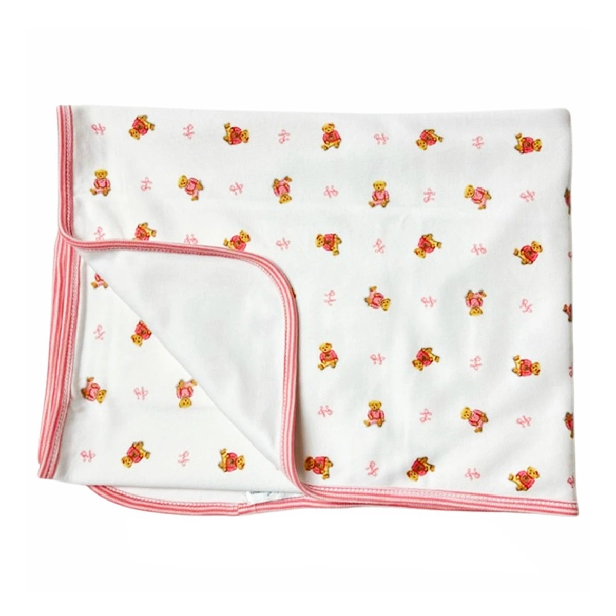 ブランケット おくるみ 薄手 コットン ベア くま 総柄 ピンク ギフト お祝い 310552469 001 女の子 ベビー 赤ちゃん ホワイト+ピンク+マルチカラー 9,196円