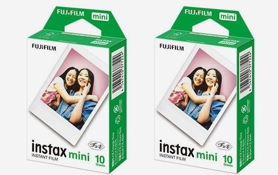 富士フイルム チェキ インスタントカラーフィルム Fuji film instax mini 1パック(10枚） ((10枚入り)×2個セット) 自社名入りシール付『skymizuki』