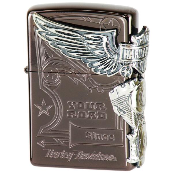 ZIPPO(ジッポー) ライター 200 ハーレーダビッドソン 日本限定 チタン ブラウン × シルバー HDP-49